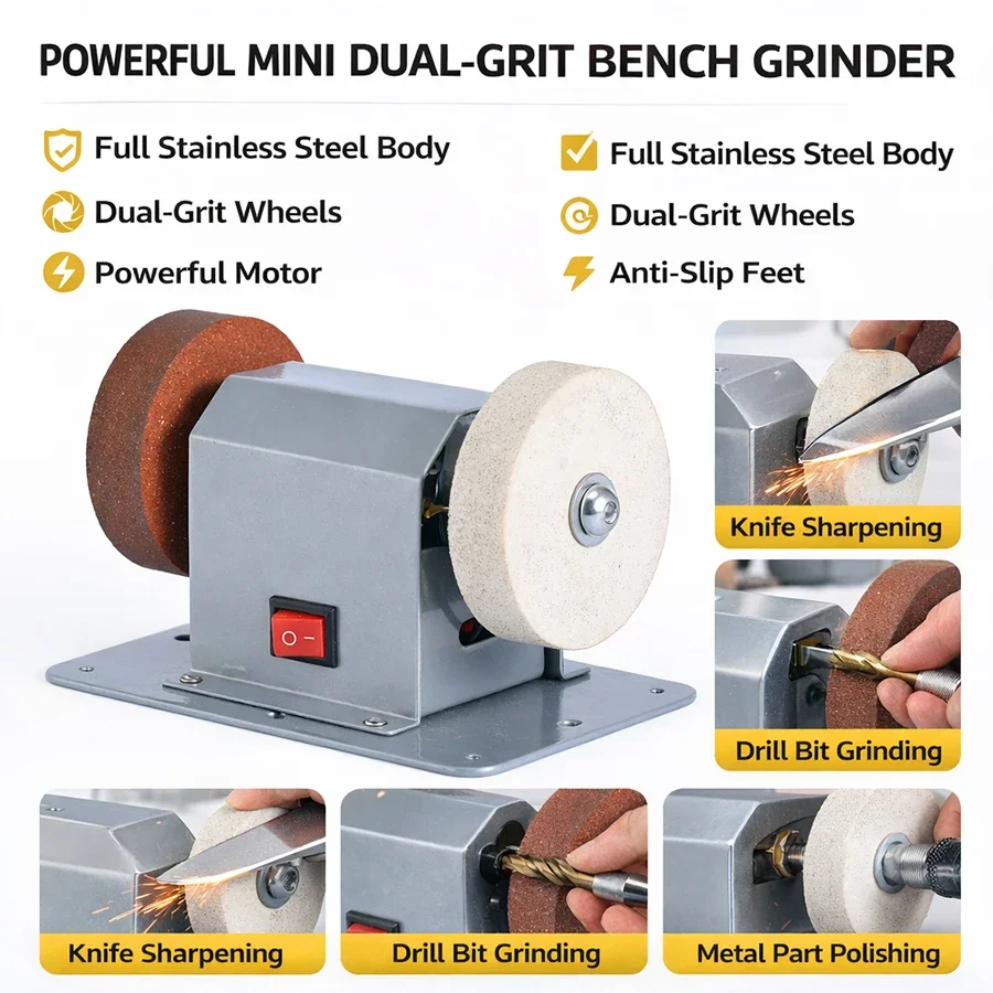 Power Tools Equipment - Миниатюрный электрический точильный станок, корпус из