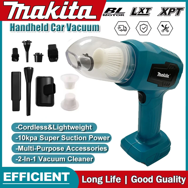 Power Tools Vacuum - Беспроводной мини-пылесос Makita для автомобиля, многофункциональный,