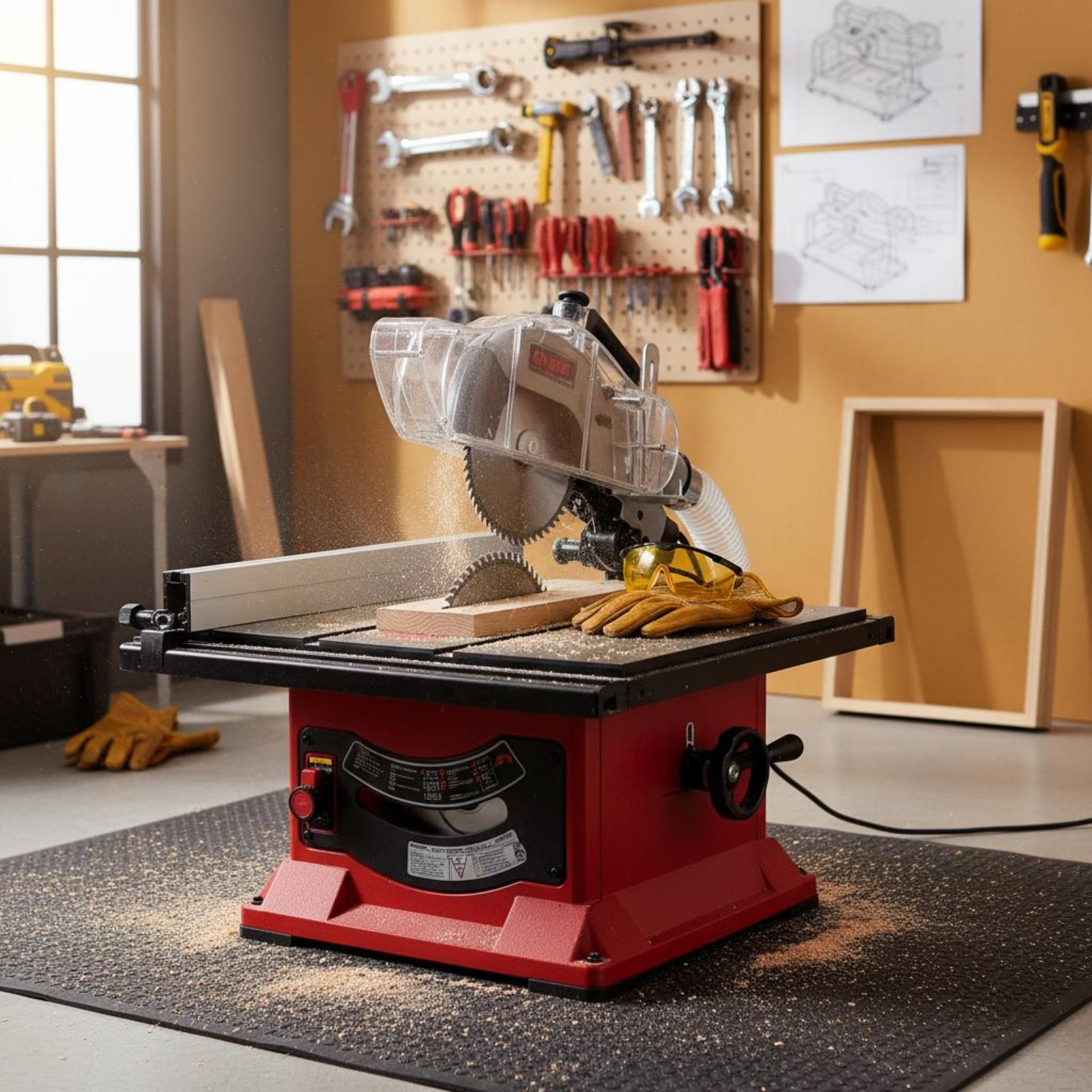 Power Tools Vacuum - Защитный кожух для циркулярной пилы, прозрачный,