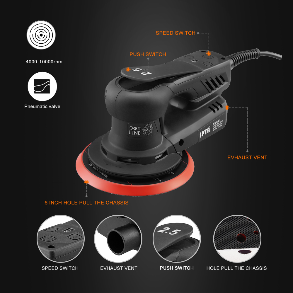 Электрошлифовальный станок SPT – обзор и цена Random Orbital Sander